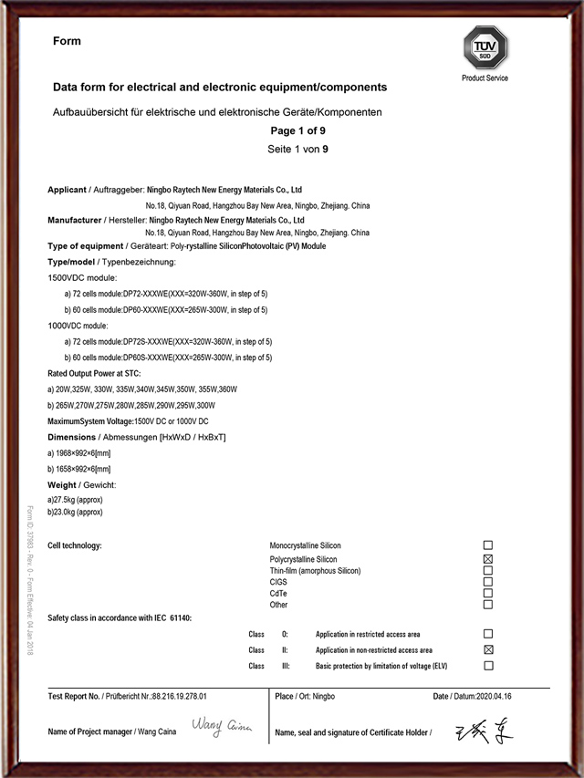 Double glass polycrystalline-PID-CDF